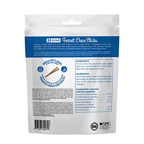 N-Bone Ferret Chew Sticks Salmon Flavor, 3.74-oz Bag - size: 3.74 Ounce (Pack of 1)
