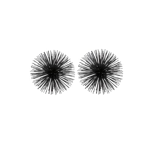 Modern Day Accents 5387 Erizo Urchin X-Small Black Sphere Set of 2, 4" D - color: Black, size: X-Small