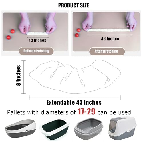 Ouliget Disposable Rabbit Cage Liner Bag with Elastic,Portable Large Size Pet Litter Box Tidy Bags,Small Animal Universal Toilet Film for Bird Hamster Cat Hedgehog,50 Pieces