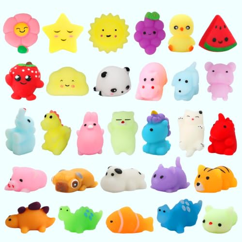 120 Pack Mochi Squishy Toys, Kawaii Mini Squishies Party Favors for Kids | Stress Relief Fidget Sensory Toys, Treasure Box Toy Classroom Prizes, Birthday Xmas Gift Easter Pinata Goodie Bag Stuffers - color: 120 Pcs
