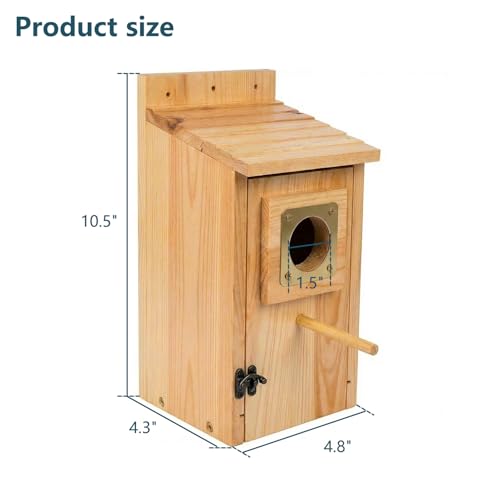 Bird Houses for Outside Clearance with Copper Guard, Cedar Bird House Outdoor, Bluebird Finch Swallow Wren Chickadee Self-Assembly Kit, 1 Pack