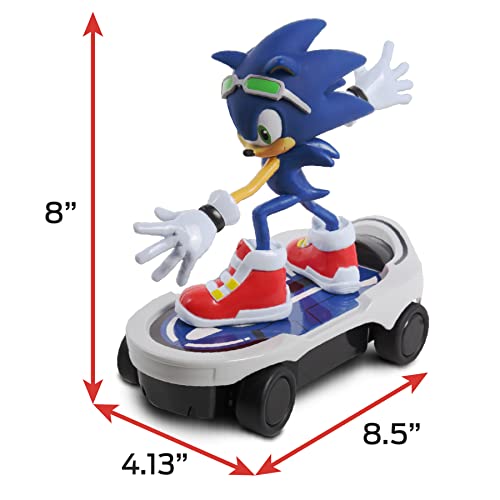 NKOK Sonic the Hedgehog Free Rider R/C Skateboard with Turbo Boost, Ages 6+ | Full-function RC skateboarder, rubber tires, adjustable front wheel, officially licensed, ages 6+, requires 6 AA batteries - style: Sonic Free Rider
