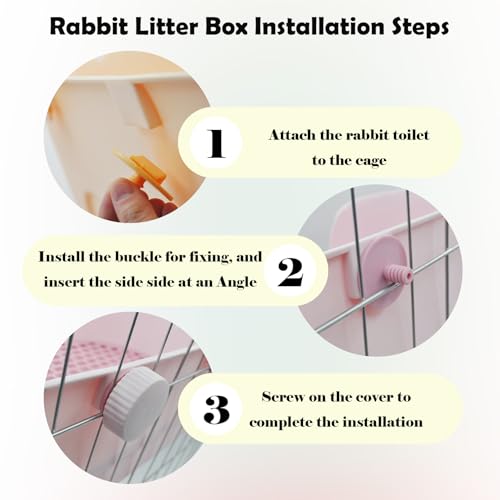 PINVNBY Rabbit Cage Litter Box,Plastic Bunny Litter Pan Detachable Rabbits Corner Potty Training Bedding Boxes with Grate for Guinea Pig Chinchilla Hedgehog Ferret(Yellow) - color: 【Yellow】