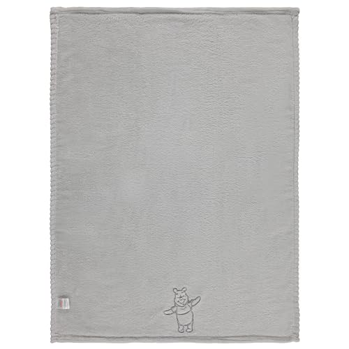 Disney Winnie The Pooh Soft Baby Blanket - Flannel Fleece Blanket for Baby Girls/Boys - Plush Crib Stroller Nursery & Daycare Blankey, Big Hug/Grey - color: Winnie the Pooh Big Hug