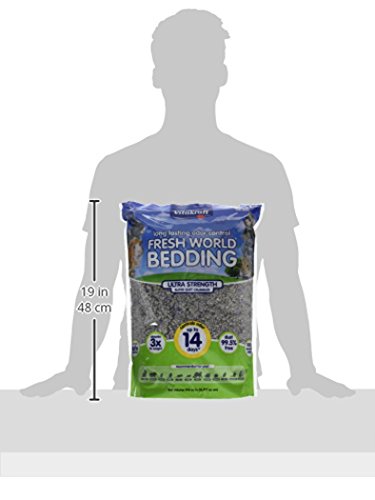 Vitakraft Fresh World Small Animal Bedding - Ultra Strength - Pet Bedding for Litter Boxes and Cages (16 L),Gray, 975 cu in (Pack of 2) - size: 975 cu in (Pack of 2)