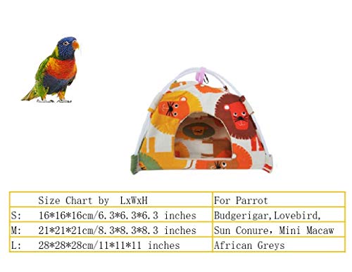 Bird Hammock Tent Nest Parrot Hanging Hut Conure House Parakeet Sleeping Bed Cute Toy Gift Small Animal Squirrel Ferret Habibat (Yellow, Small) - color: Yellow