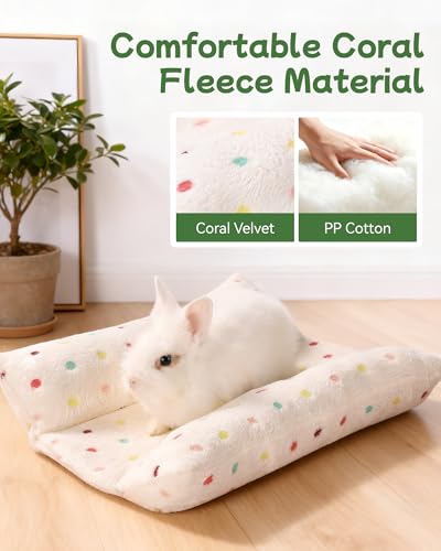 16 * 14in Rabbit Bed Thickened Soft Bunny Nest Machine-Washable Plush Pillow Reversible Plush Pet Pad Cotton Rabbit Pillow - color: Beige, size: 16*14in