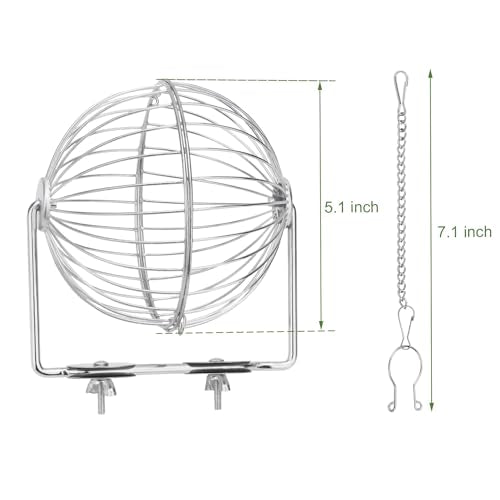 Rabbit Hay Ball Stainless Steel Hanging Feed Dispenser for Bunny Hamster Guinea Pig Rat Chinchilla (B: 5.11inch, Silver) - size: B: 5.11inch