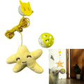 Interactive Bell Ball and Hanging Toy for Ferret, Star Hanging Toys and Interactive Balls for Ferrets Cat Small Dogs, Ferret Enrichment Toys, Ferret Accessories, Small Pet Gifts (Orange - Star)