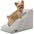 Aodisman Dog Stairs for Small Dogs,3 Step Dog Ramp for Couch,Non-Slip Steps | Pet stairs help small dogs,old cats,and puppies reach couches and chairs easily,durable indoor dog steps,15.4" H,Light Grey - color: Light grey