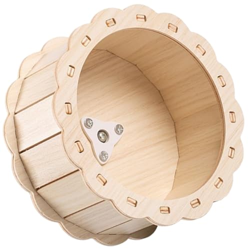 TOYANDONA Hamster Running Wheel Silent Wooden Exercise Roller 15cm Sunflower Design Small Pet Activity Wheel for Hamsters and Gerbils