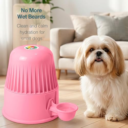 Pet Water Dispenser for Dogs and Cats, 67.6 oz – Gravity-Fed Water Bowl for Clean Drinking, Prevents Wet Fur, BPA-Free Polypropylene, Vida Mansa (Opaque Pink) - color: Opaque Pink