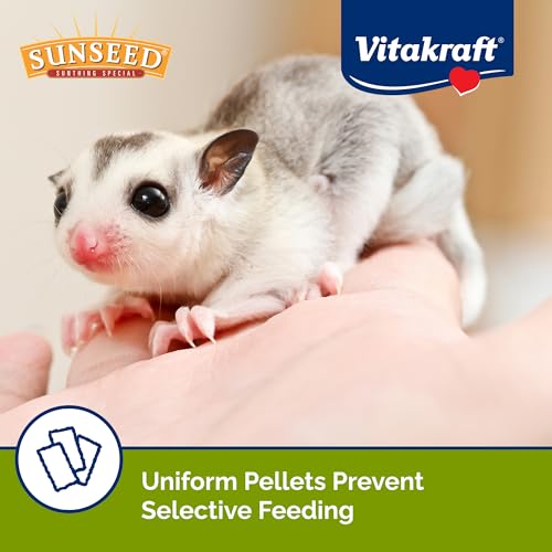 Sunseed Vita Prima Sugar Glider Food 28 Oz – High-Energy Protein and Flax Seeds – with Fruit Juices Real Fruit and Vitamin Mineral Fortification – Uniform Pellets for Daily Feeding