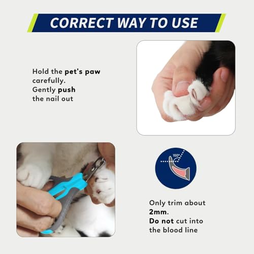Pet Nail Clippers U07.1, Professional Claw Trimmer, Bended Scissor Special for Cats, Kittens, Dogs, Puppies, Small Animals, Grey/Maya Blue - color: #13 Grey/Maya Blue
