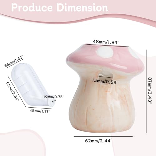 60ml Hamster Water Bottle with Ceramic Stand, Leak-Proof Small Animal Drinking Dispenser for Cage, Guinea Pigs, Rabbits & Pet Mice (Pink)