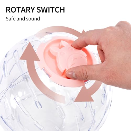 7.9 Inch Hamster Ball, Running Ball Toy, Transparent, Breathable, Reduce Stress, Promote Exercise Health, Easy to Clean, Hamster Accessory, for Syrian Dwarf Hamster, Gerbils, Mice, Small Pets, Pink - color: Pink