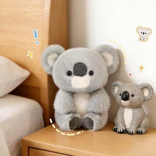 Ditucu Palm-Sized Koala Stuffed Animals Cute Soft Plush Doll Small Plushies Toys Gifts for Kids Grey 6 inch - style: Koala