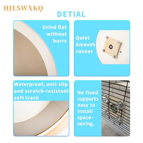 15in Wall-Mount Silent Chinchilla Wheel，Removable Washable Track | Large Wooden Exercise Wheel for Hamster, Hedgehog, Rat, Syrian Hamster