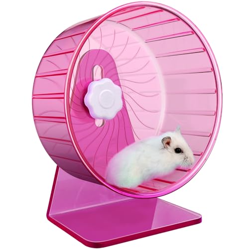 Hamster Wheel,Silent Wheel,Super Silent Hamster Exercise Wheels,Silent Hamster Wheel,Adjustable Stand Hamsters Exercise Wheels,Quiet Rat Wheel (Φ 5.5 inch, Pink) - color: Pink, size: Φ 5.5 inch