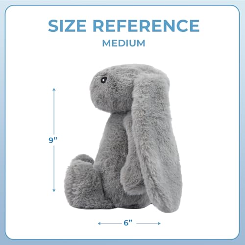 Best Pet Supplies Bunny Buddy Squeaky Plush Dog Toy - Gray | Soft Plush, Squeaks & Crinkles, Perfect for Moderate Chewers, Toss & Fetch Play, Stress & Anxiety Reliever, Ideal Gift Toy - color: Bunny (Gray), size: Large