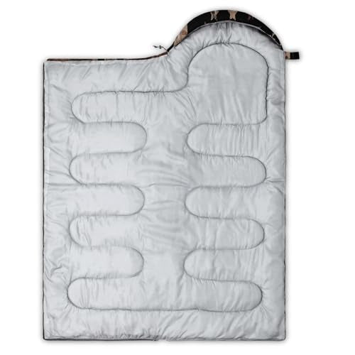 HOSIMA Dear Hunting Pattern Cold Weather Sleeping Bags for Kids Adults. | Black Light Weight Waterproof Sleeping Bags for Outdoors Hiking - color: Brown-a