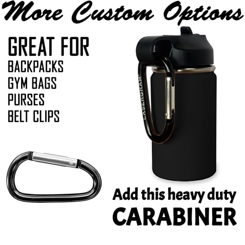 LaserGram Personalized 12oz Water Bottle, Rabbit (Black) | Engraved Gift, Vacuum Insulated Stainless Steel, Flip-Top Straw Lid, Laser Engraved With Your Name - color: Black, size: 12 Ounces