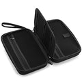 Caseling Hard EVA Electronics Travel Organizer – Shockproof Protective Carrying Case for Chargers, Power Banks & Cables – Compact 9.5” x 5.7” Travel Storage with Wrist Strap, Black