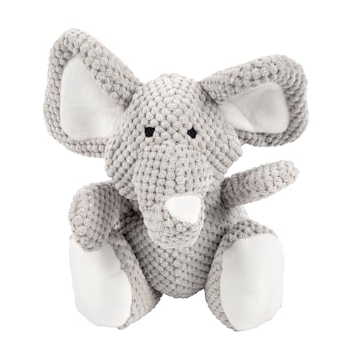 goDog Checkers Elephant Tough Plush Toy with Chew Guard Technology, Durable Checkered Fabric & Squeaker for Active Play, Gray, Large - color: Checkers - Elephant (Gray), size: Large