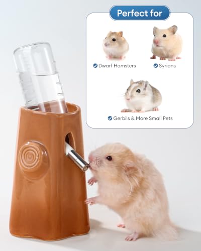 BUCATSTATE 100ml Hamster Water Bottle Small Pet Water Bottle | 3.4oz Leak-Proof Water Bottle with Stainless Steel Spout, Adjustable Bracket for Chinchilla Gerbil Mouse, fits Wire Cage - size: 3.38OZ