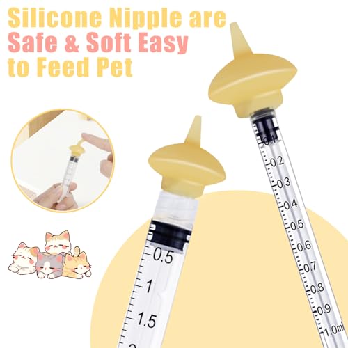 Mini Pet Feeding Bottle and Syringes with Nipples for Small Cat Dog Animals,Kittens, Puppies, Rabbits, Small Animals, Squirrel (Model 5) - size: model5