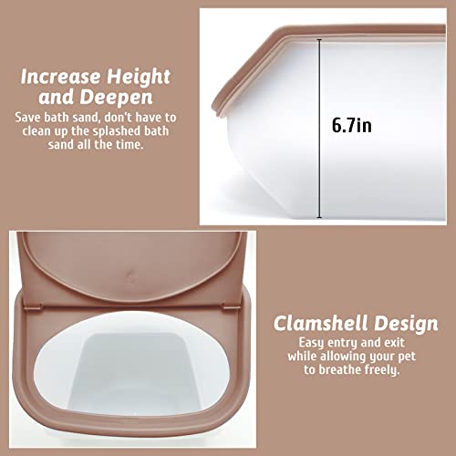 BNOSDM Chinchilla Sand Bath Container Chinchilla Dust Bath Tub Transparent Hamster Toilet Shower Room Plastic Hamster Bathroom Kit with Sand Cup&Scoop for Gerbil Hedgehog Squirrel (Coffee) - color: Coffee
