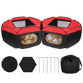 Small Animals Playpen, 2 Pcs Removable Pop-up Chicken Brooder Box with Cover & Zippers, Breathable Foldable Dog Cat Playen Chicken Run Coop Indoor Outdoor for Chick, Rabbits, Kittens, Puppies