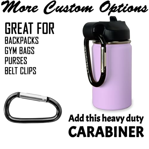 LaserGram Personalized 12oz Water Bottle, Rabbit (Lavender) | Engraved Gift, Vacuum Insulated Stainless Steel, Flip-Top Straw Lid, Laser Engraved With Your Name - color: Lavender, size: 12 Ounces
