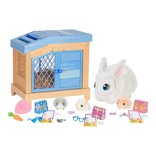 Little Live Pets Bunny Mama Surprise Toy Set, Hutch Interactive Animal Playset with 3 Surprise Babies, 20+ Sounds, Bunny Accessories for Girls Ages 3+ | 20+ sounds, deluxe hutch, 20+ care accessories, repeatable play, interactive pet toy for girls ages 3+