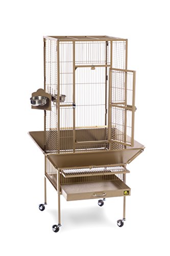 Prevue Pet Products 3351COCO Park Plaza Bird Cage, Coco Brown | Small Cocoa Brown Steel Cage with Rolling Stand, Seed Guards, and Perch - color: Coco Brown