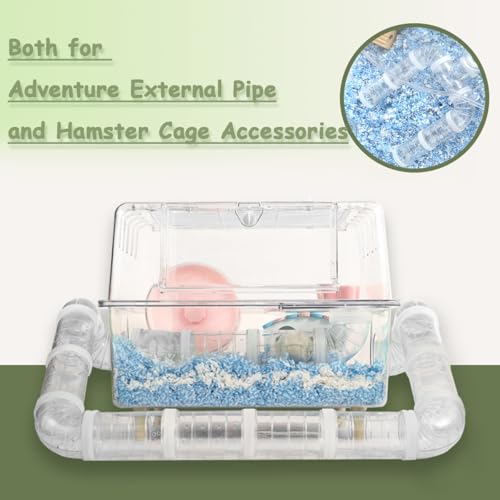 DIY Hamster Tunnel Adventure External Pipe, Transparent Connection Track Rat Toy Hamster Cage Accessories for Small Animals Sports Expand Space (White) - color: White