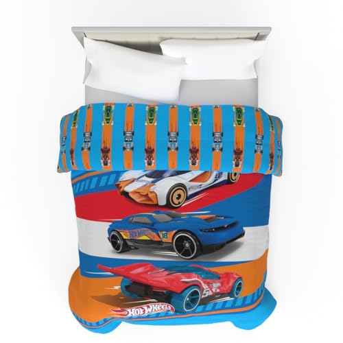 Franco Kids Bedding Super Soft Microfiber Reversible Comforter, Twin/Full, Hot Wheels - color: Hot Wheels, size: Twin/Full