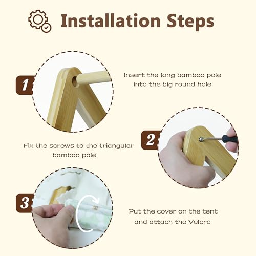 Guinea Pig Hideout No Bottom, Bamboo Small Animal House with Window, Rabbit Bunny Tunnel, Easy to Assemble for Hamsters Bunny Rat Chinchillas Playing Hiding, Guinea Pig Cage Accessories, Mushroom - color: Brown