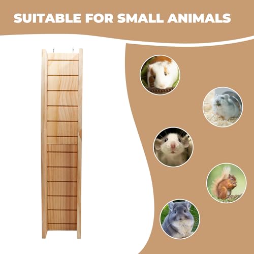 Wooden Guinea Pig Ramp for Cage, Hamster Ladder Toys, Bridge Cage Accessories for Guinea Pig, Hamster, Rats, Chinchillas, Squirrels - size: 23.6*4.9*2.7 Inches