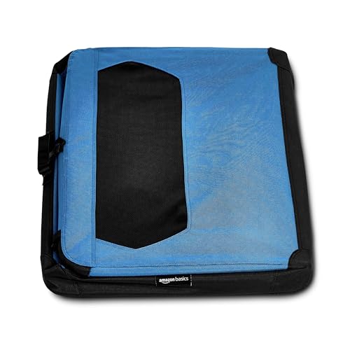 Amazon Basics Folding Portable Soft Pet Dog Crate Carrier Kennel, 36 x 24 x 24 inches, Blue - color: BLUE, size: 36.0"L x 23.4"W x 24.0"H