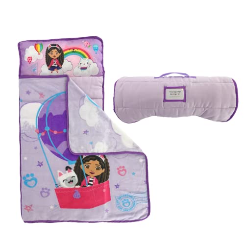 DreamWorks Gabby's Dollhouse 24"(W) X 45"(L) Soft Toddler Nap Mat with Pillow and Blanket Perfect for Preschool, Daycare, and Travel (100% Official Licensed Product) - color: Gabby's Dollhouse
