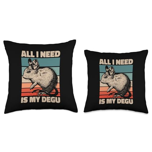 All I Need Is My Degu Rodent Rat Common Degu Throw Pillow - size: 16x16