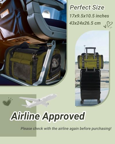 Soft-Sided Cat Carrier for Anxious Cats, Privacy Flaps 17x9.5x10.5in | 1680D Nylon, Metal Hardware, Reinforced Resin Mesh, Locking Zippers & Anti-Sag Base for Vet, Car and Under-Seat Air Travel.