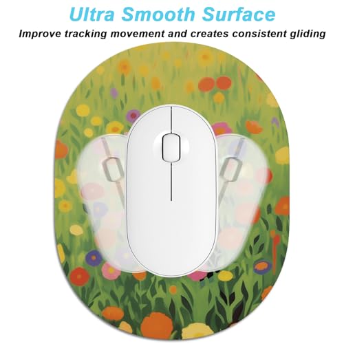 Rimilak Small Mouse Pad 6 x 8 Inch, Irregular Mini Mousepad, Grass Cat | Non-Slip Rubber Base, Waterproof Compact Mouse Mat for Laptop Computer Wireless Mouse Keyboard Home Office Travel - color: Green Grass Cat, size: 8L x 6W inches