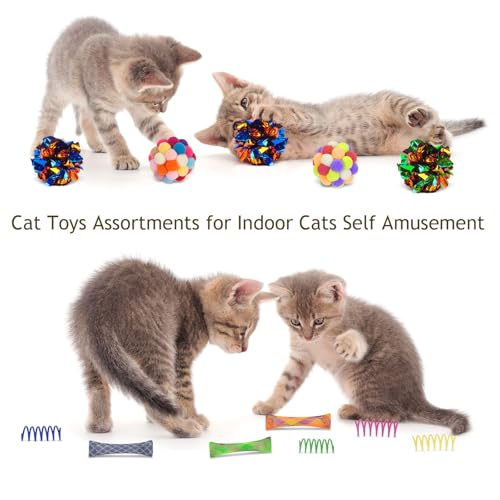 Retro Shaw Interactive Cat Toys for Indoor Cats Kitten,Relieve Bored,25PCS | 4PCS Collapsible Tunnels, Large, Safe and Durable, Kitten Game Hiding Spot Self-Play Chase Exercise - color: Extra large cat tunnel toys set