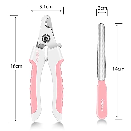 6" Dog Nail Clippers for Small, Medium and Large Breed Professional Pet Nail Trimmers -Suitable for Cats, Rabbits and Guinea Pigs with Safety Guard to Avoid Over Cutting (Pink) - color: Pink