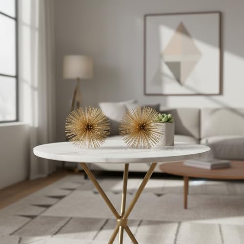 Modern Day Accents 5087 Pilluelo Urchin X-Small Gold Sphere Set of 2, 4" D - color: Gold, size: X-Small