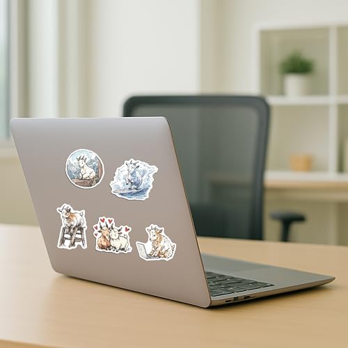100 PCS Goat Stickers Pack – Waterproof Vinyl Decals for Water Bottles, Laptops, Phones, Notebook, Cars – Cool Vibrant Graphics for Goat Enthusiast - color: Goat