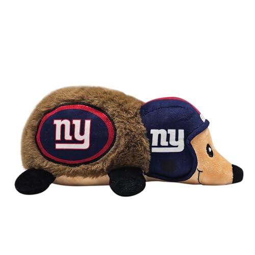 NFL New York Giants Plush Hedgehog Toy for Dogs & Cats, Cool Soft Pet Toy for Fun and Interactive Play, Dog Chew Toy with Squeaker, Licensed Hot Pet Toy - color: New York Giants