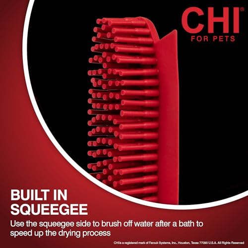 CHI for Dogs Rubber Fur Accumulator Brush, Dog Grooming Tool for Removing Loose Hair and Lint from Coats Furniture Clothing and Car Seats, Flexible Rubber Bristles, Easy Clean Grooming Brush | Flexible rubber bristles, removes loose hair and lint from coa
